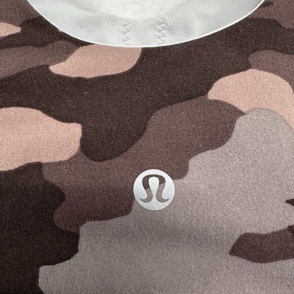 Lululemon Align Tank Cropped 6 Brown Camo Dusty Bronze Shelf Sports Bra A/B Cup - Picture 5 of 10